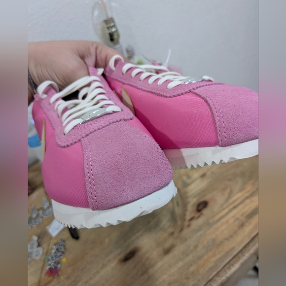 Nike Women’s Pink & Grey Cortez-Style Sneakers - Picture 7 of 13